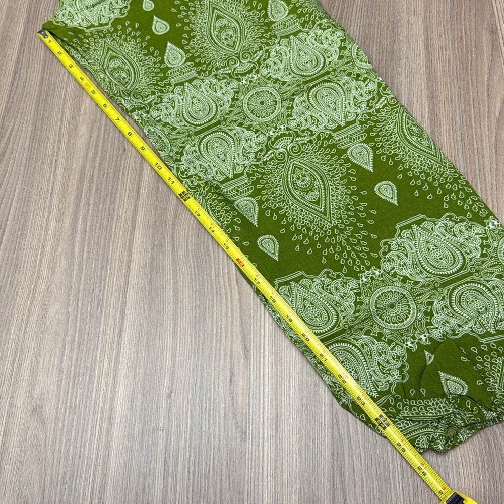 Earthbound Trading Co. Boho Jogger Wide Leg Flowy Pants Green Bohemian Boho Med - Picture 6 of 8